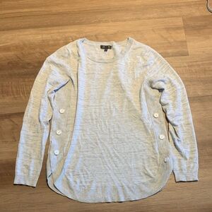 Lety & Me Gray Button-Accent Sweater Size Small